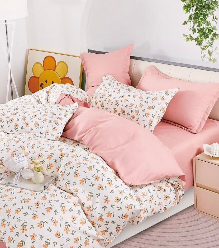 FLOWER BED KING SIZE BEDSHEET SET