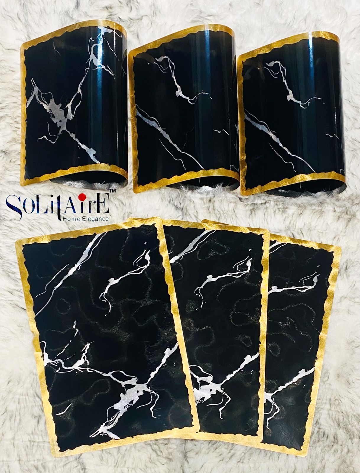 Dining Table Mat (Metallic Glow Rectangle) (Set of 6)
