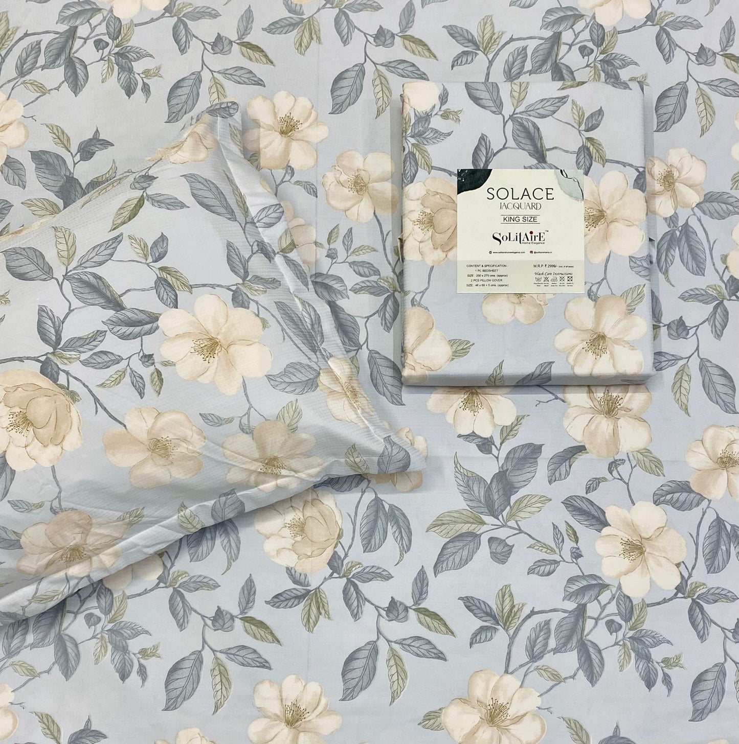 SOLACE PRINT JAQUARD King Size Jointless Bedsheet