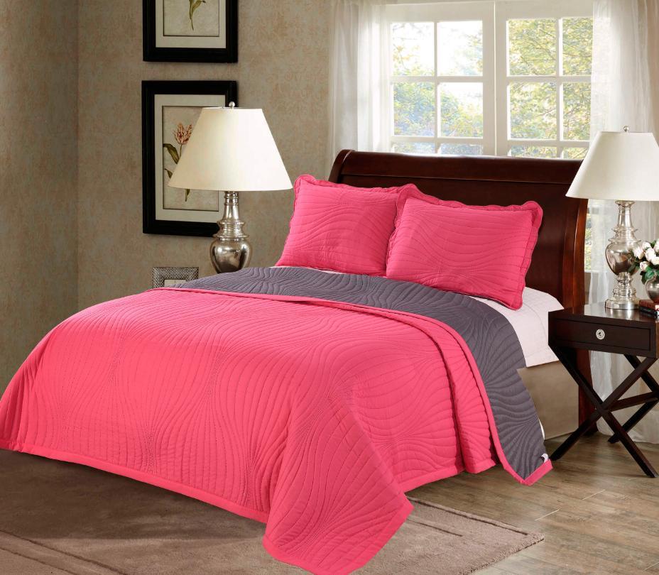 STUDIO SERENITY REVERSIBLE QUILTED BEDCOVER – Solitaire Home Elegance