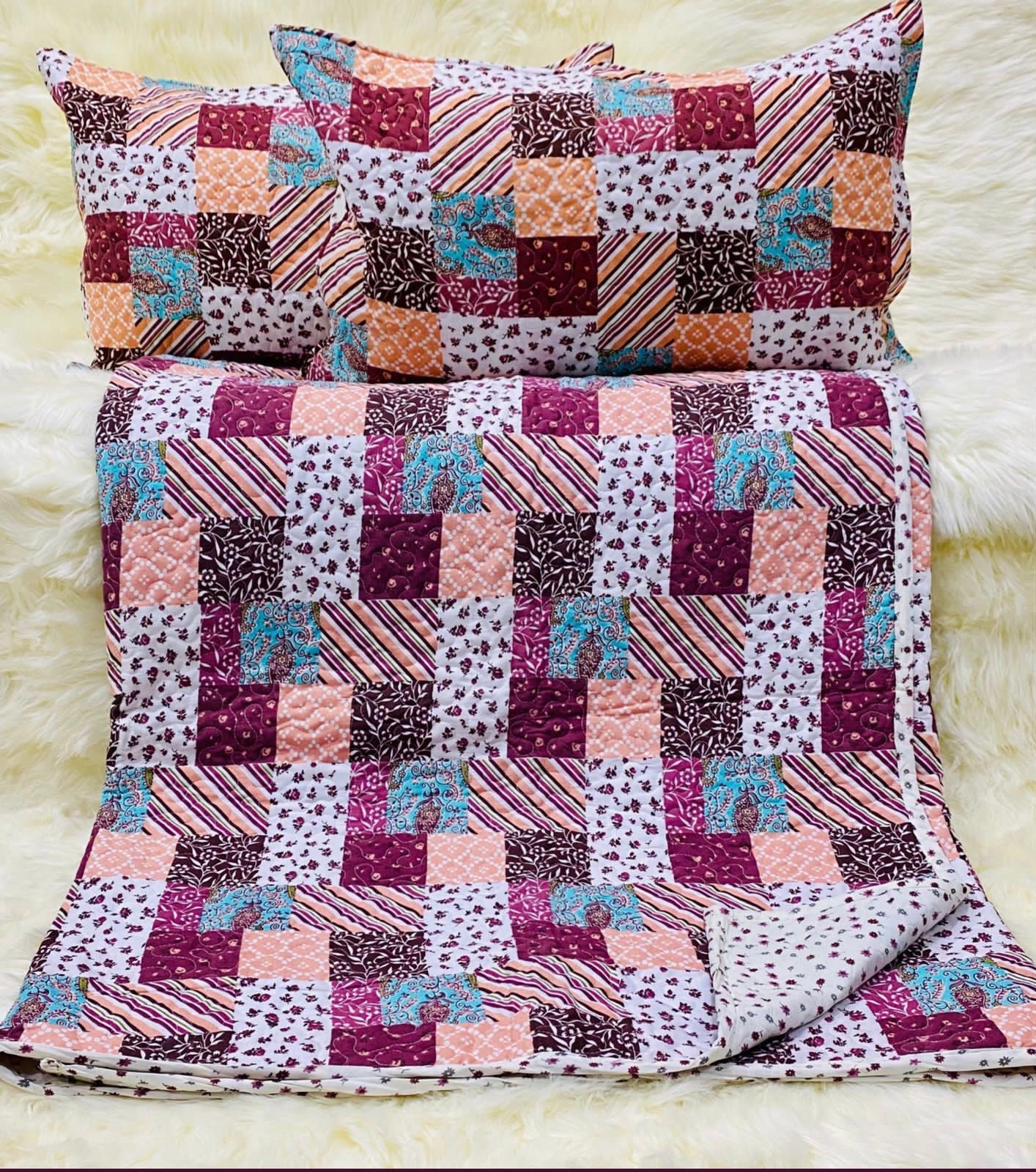ROMANZ BEDCOVER (Reversible + Quilted)