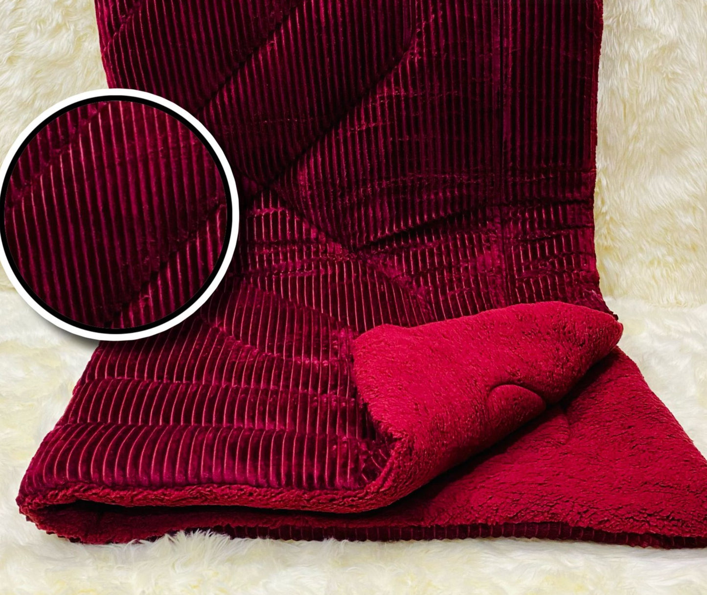 Sherpa Ultra-Warm Winter Quilt 350-GSM (Maroon)