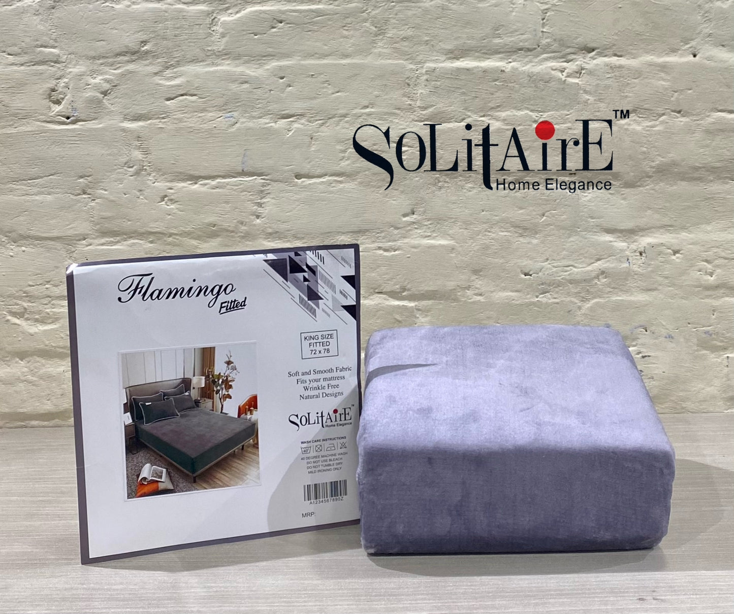 PLEASURE FITTED King-size Warm Winter Fitted Bedsheet (Light Grey)