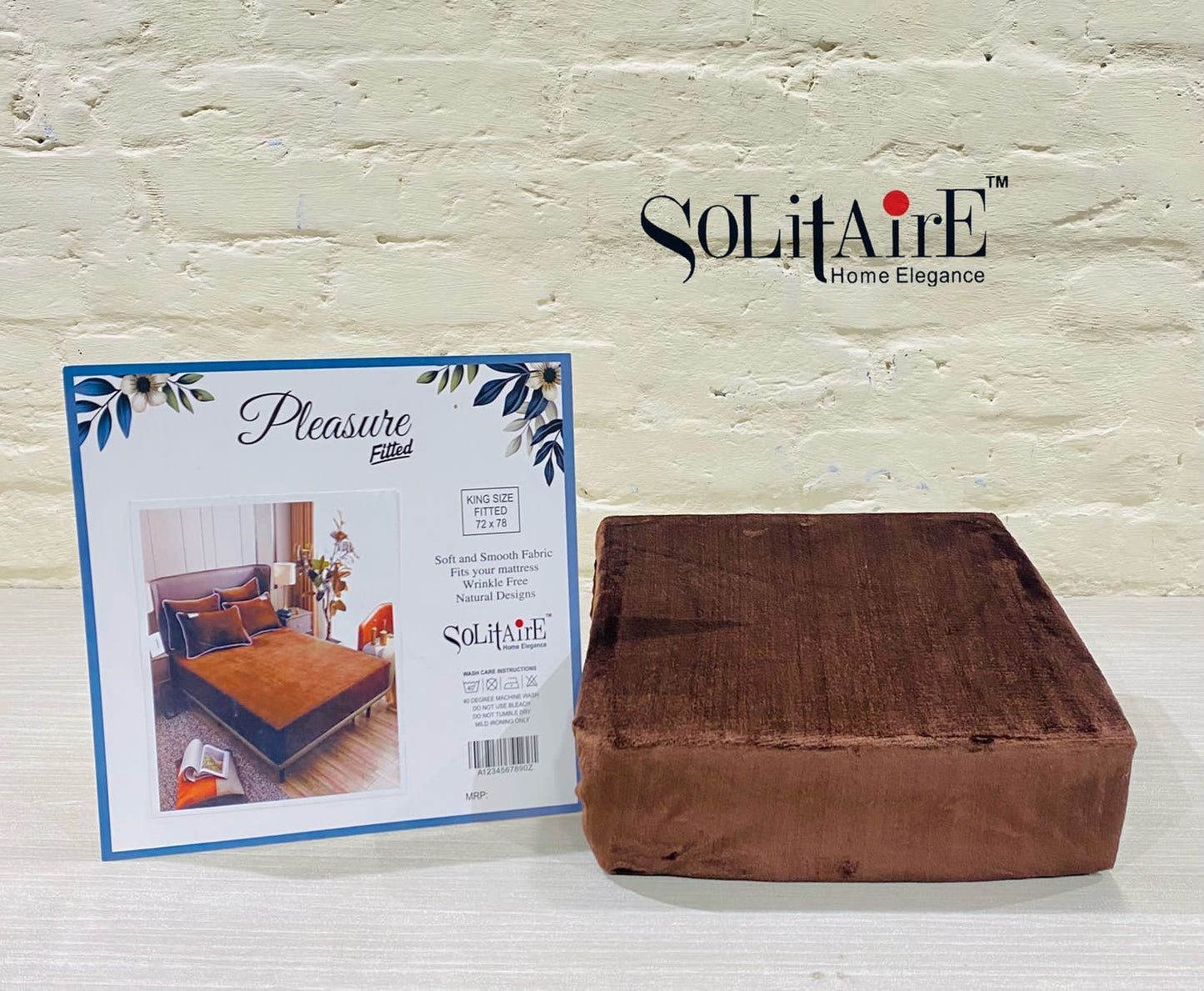 PLEASURE FITTED King-size Warm Winter Fitted Bedsheet (Brown)