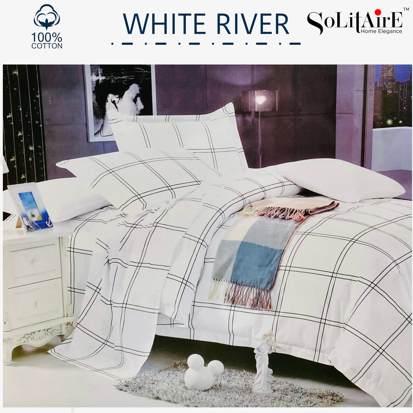 WHITE RIVER KING-SIZE COTTON BEDSHEET