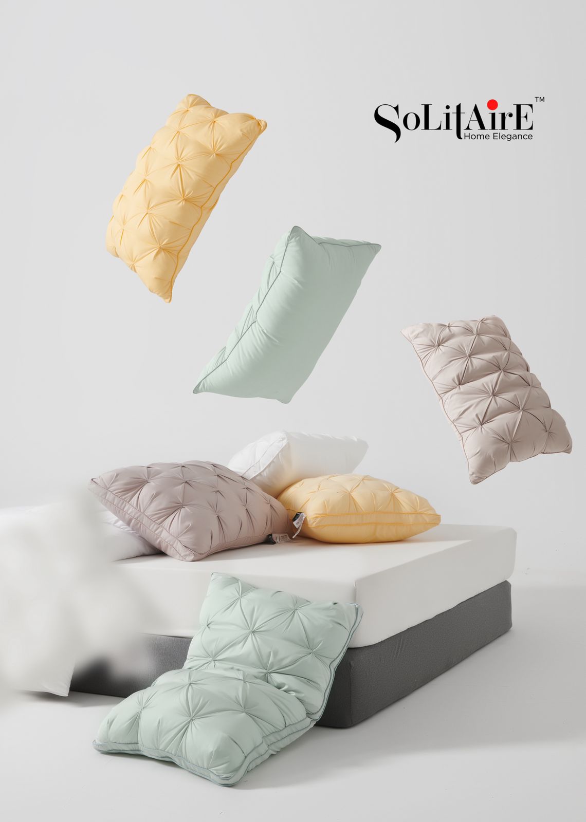 ✨ Solitaire Feathery Super Soft Pillow Pair (2 Pc) | Hypoallergenic Cervical Support | Ultra-Breathable
