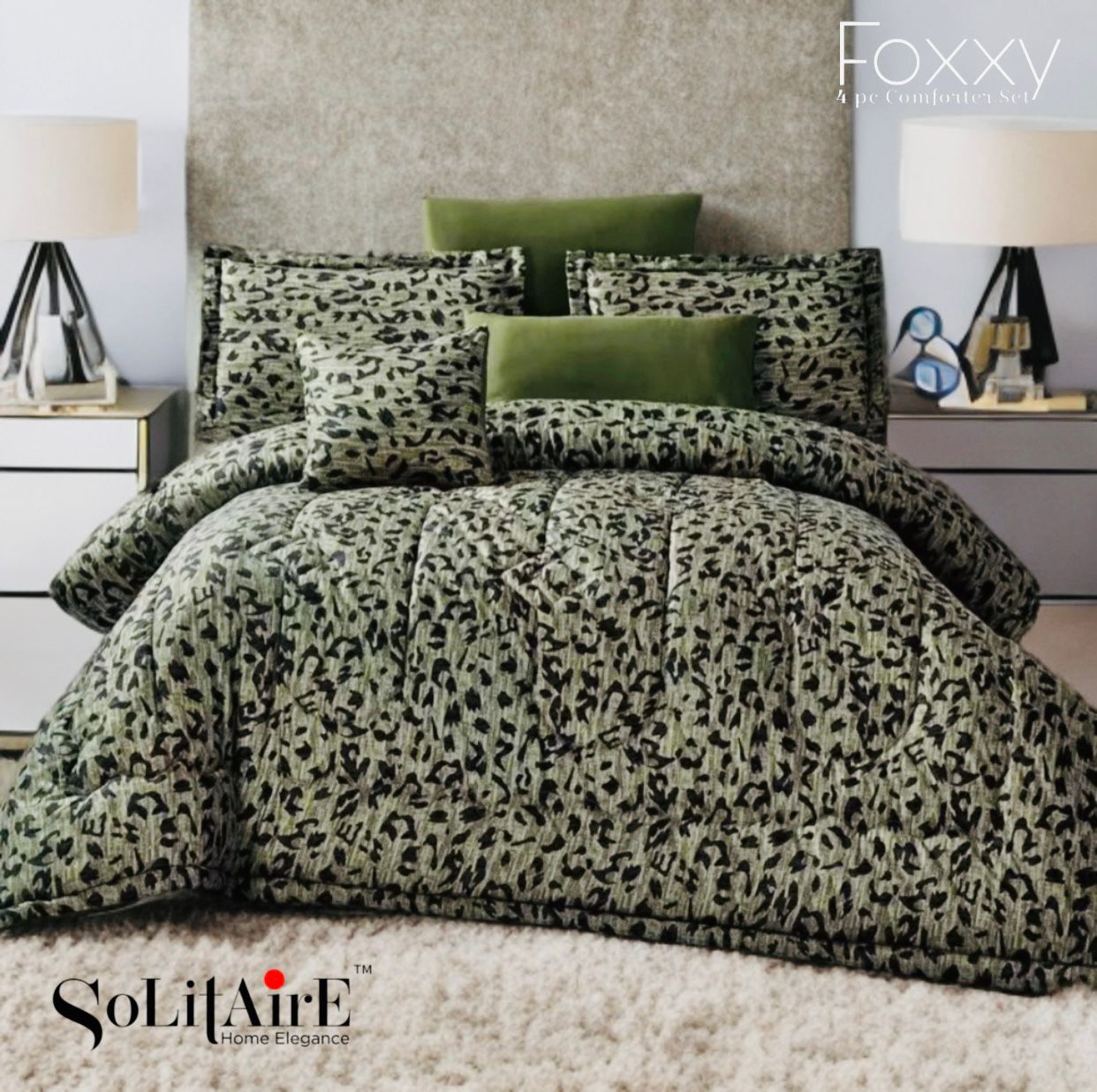 SoLitAirE 4‑Pc Comforter Set – Queen Size Reversible AC Quilt + Bedsheet & Pillow Covers