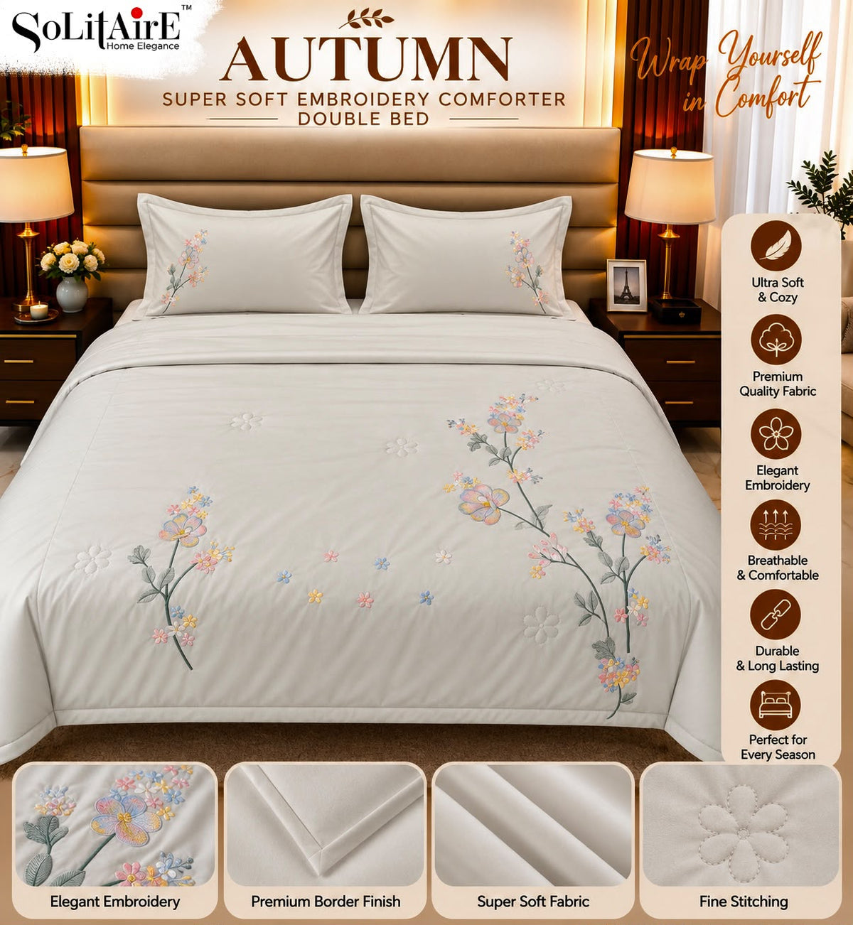 AUTUMN embroidered AC comforter