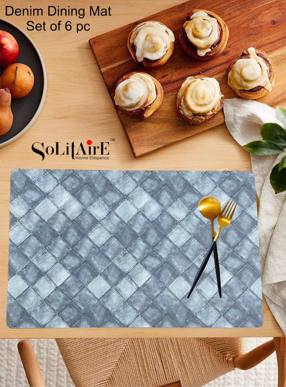 LEATHER DENIM DINING MAT