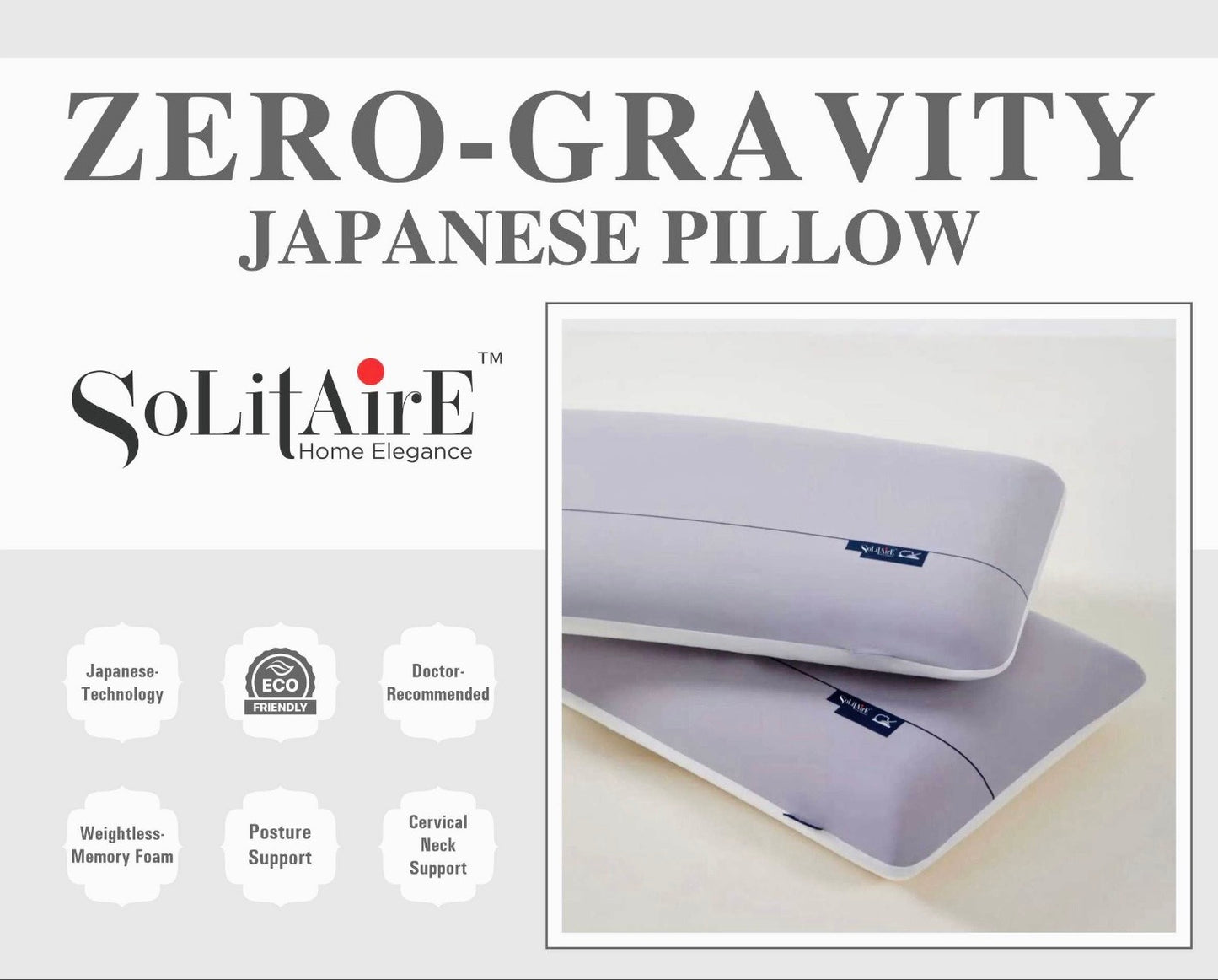ZERO-GRAVITY JAPANESE DUAL-TECHNOLOGY MEMORY FOAM PILLOW