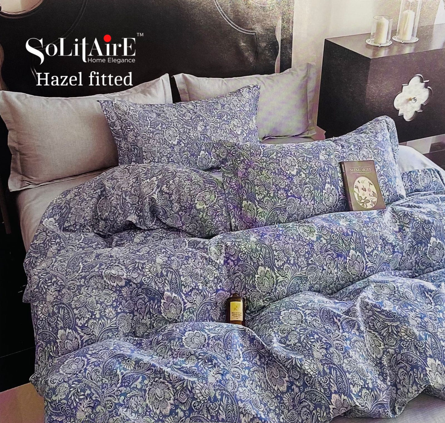 HAZEL FITTED COTTON BEDSHEET (FITTED BEDSHEET) (Fits All Double-Bed Sizes)