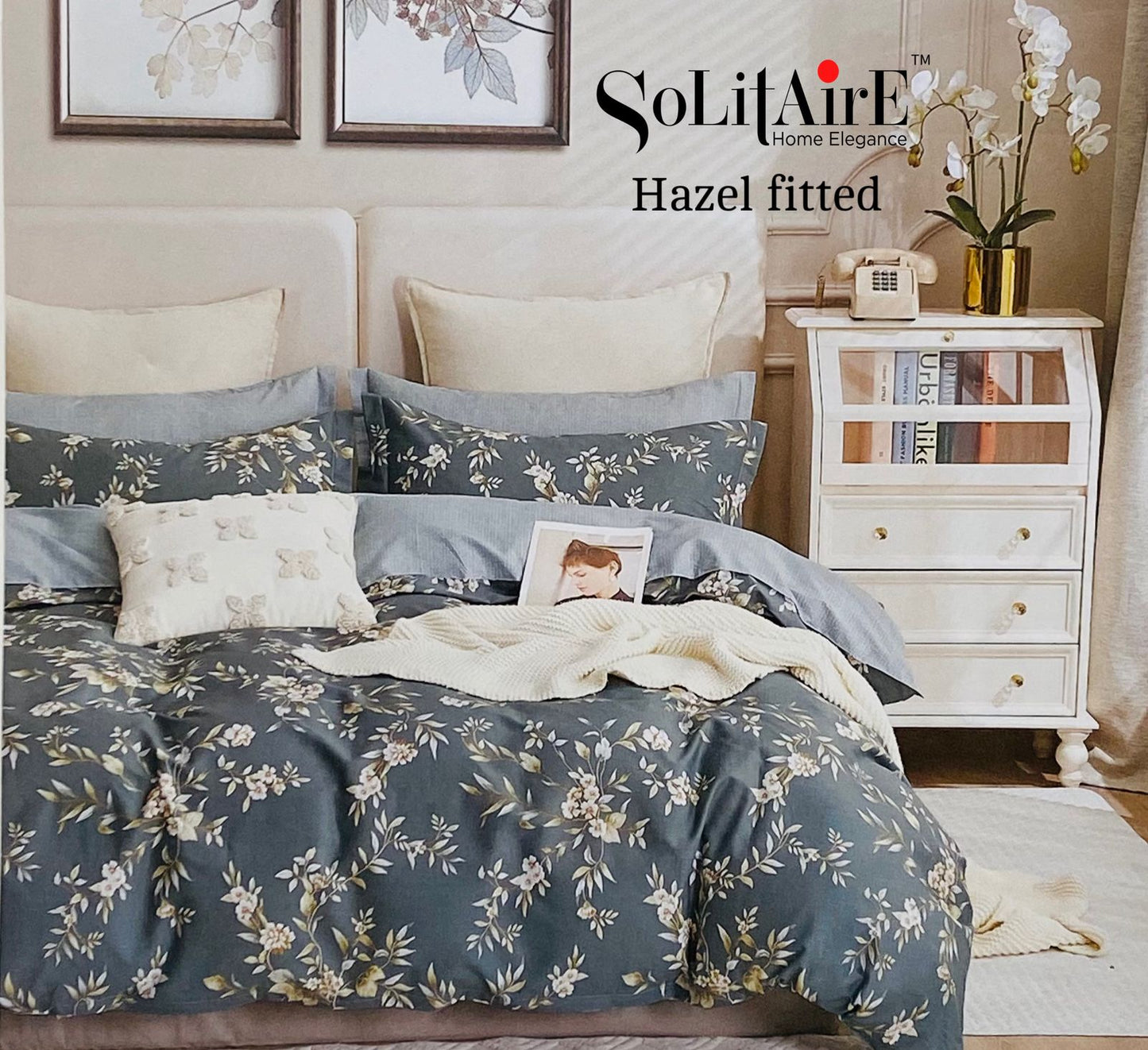 HAZEL FITTED COTTON BEDSHEET (FITTED BEDSHEET) (Fits All Double-Bed Sizes)