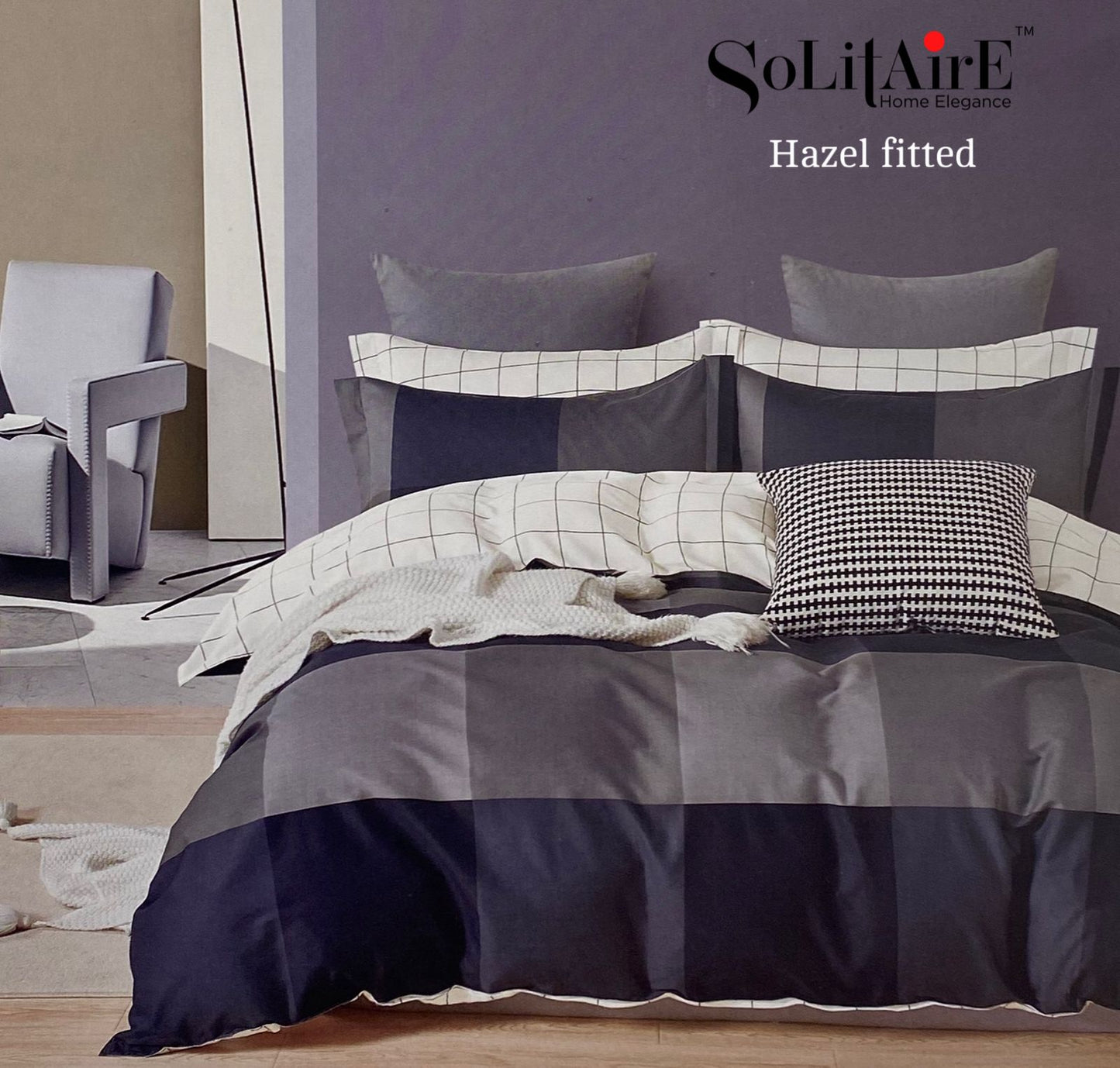 HAZEL FITTED COTTON BEDSHEET (FITTED BEDSHEET) (Fits All Double-Bed Sizes)