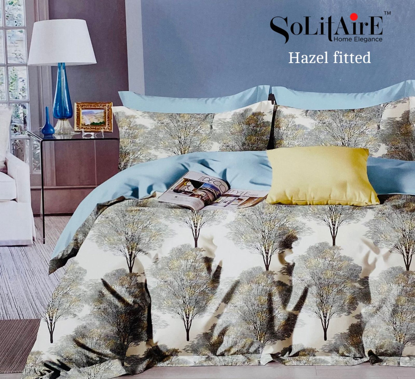 HAZEL FITTED COTTON BEDSHEET (FITTED BEDSHEET) (Fits All Double-Bed Sizes)