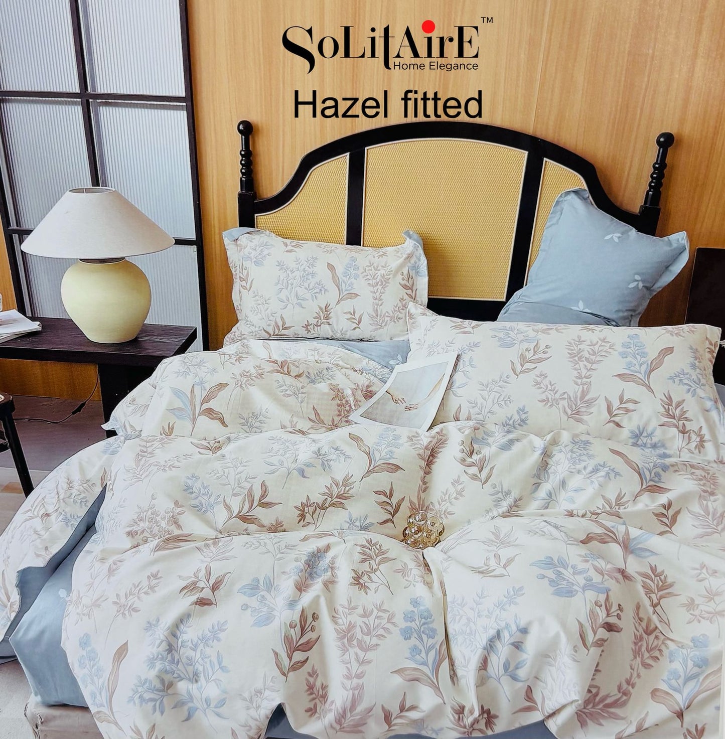 HAZEL FITTED COTTON BEDSHEET (FITTED BEDSHEET) (Fits All Double-Bed Sizes)