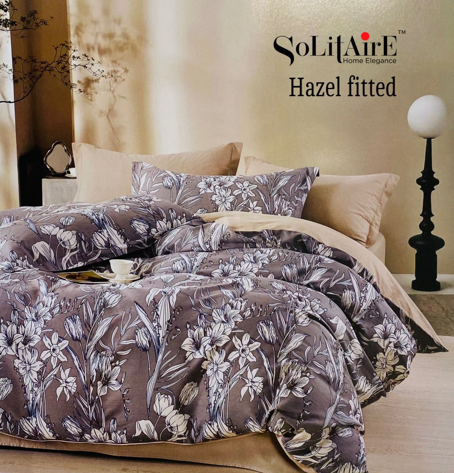 HAZEL FITTED COTTON BEDSHEET (FITTED BEDSHEET) (Fits All Double-Bed Sizes)