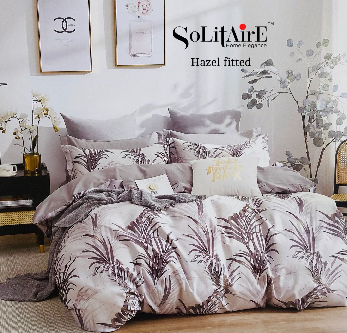 HAZEL FITTED COTTON BEDSHEET (FITTED BEDSHEET) (Fits All Double-Bed Sizes)