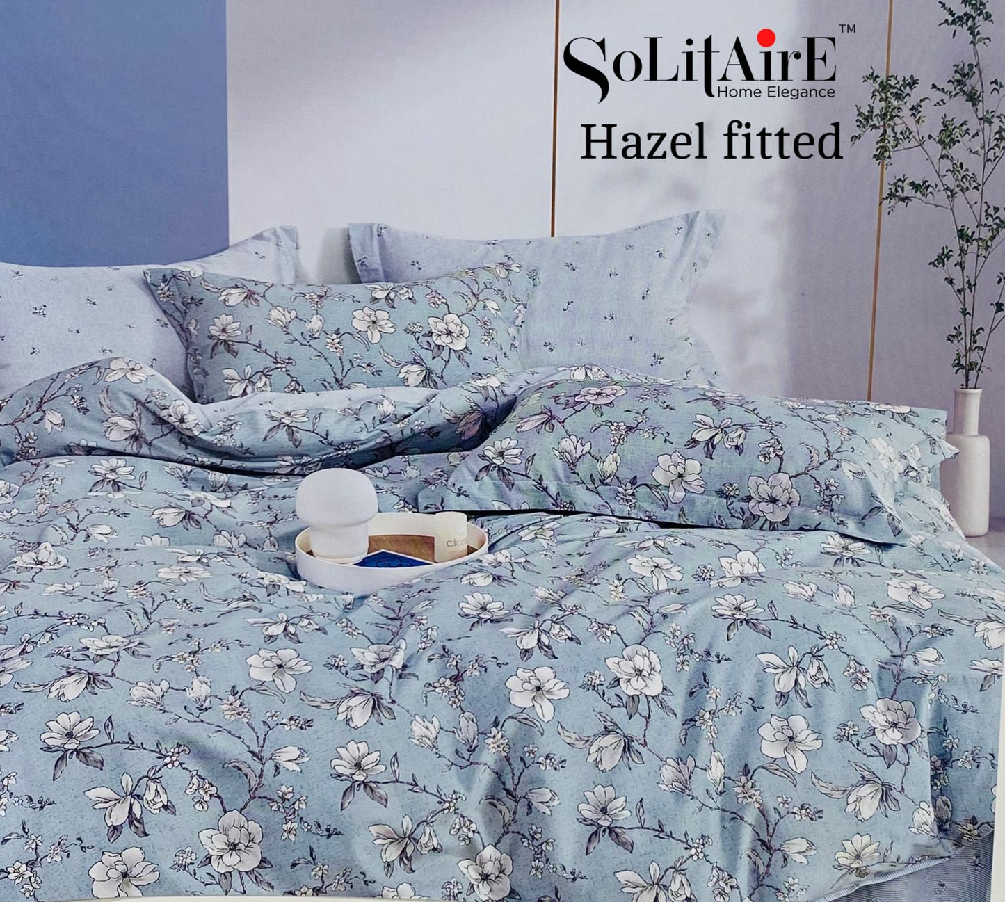 HAZEL FITTED COTTON BEDSHEET (FITTED BEDSHEET) (Fits All Double-Bed Sizes)