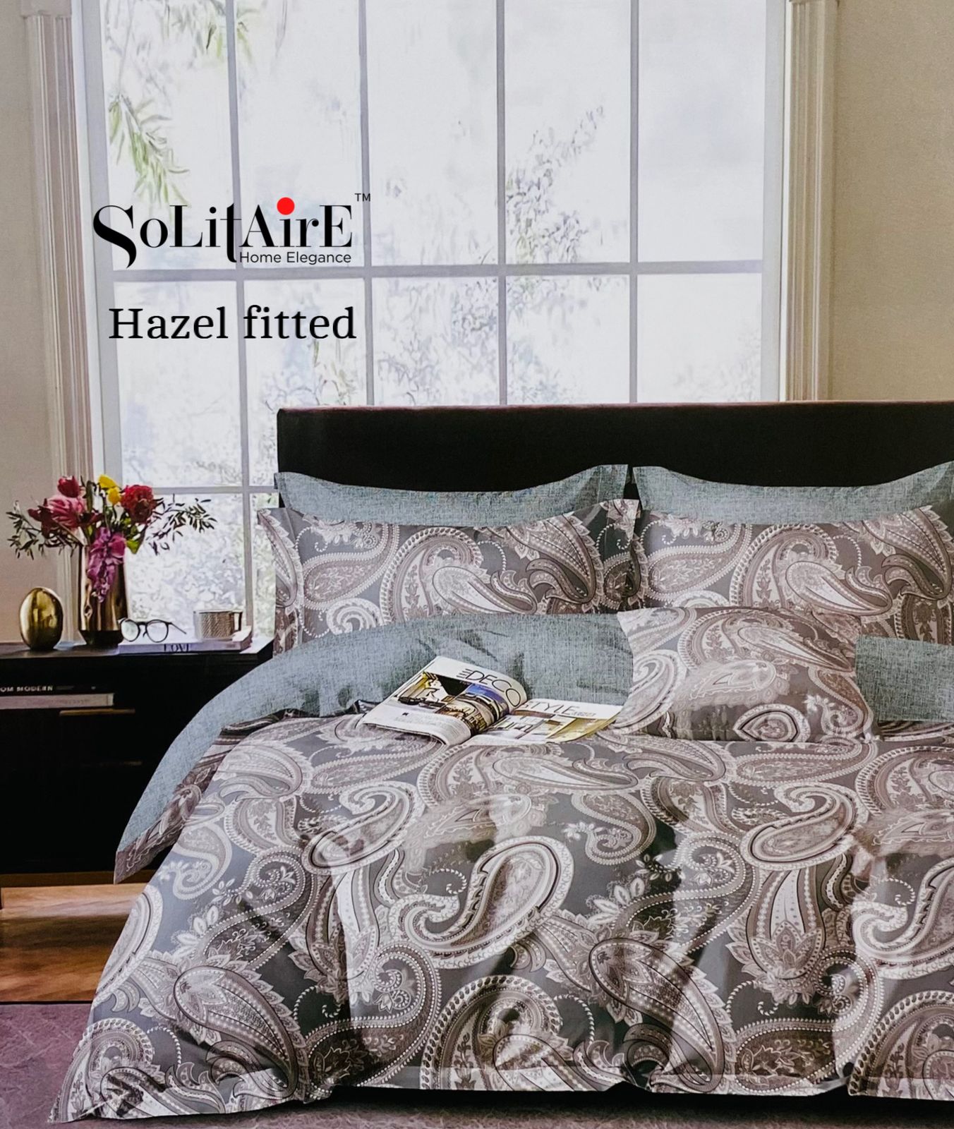 HAZEL FITTED COTTON BEDSHEET (FITTED BEDSHEET) (Fits All Double-Bed Sizes)