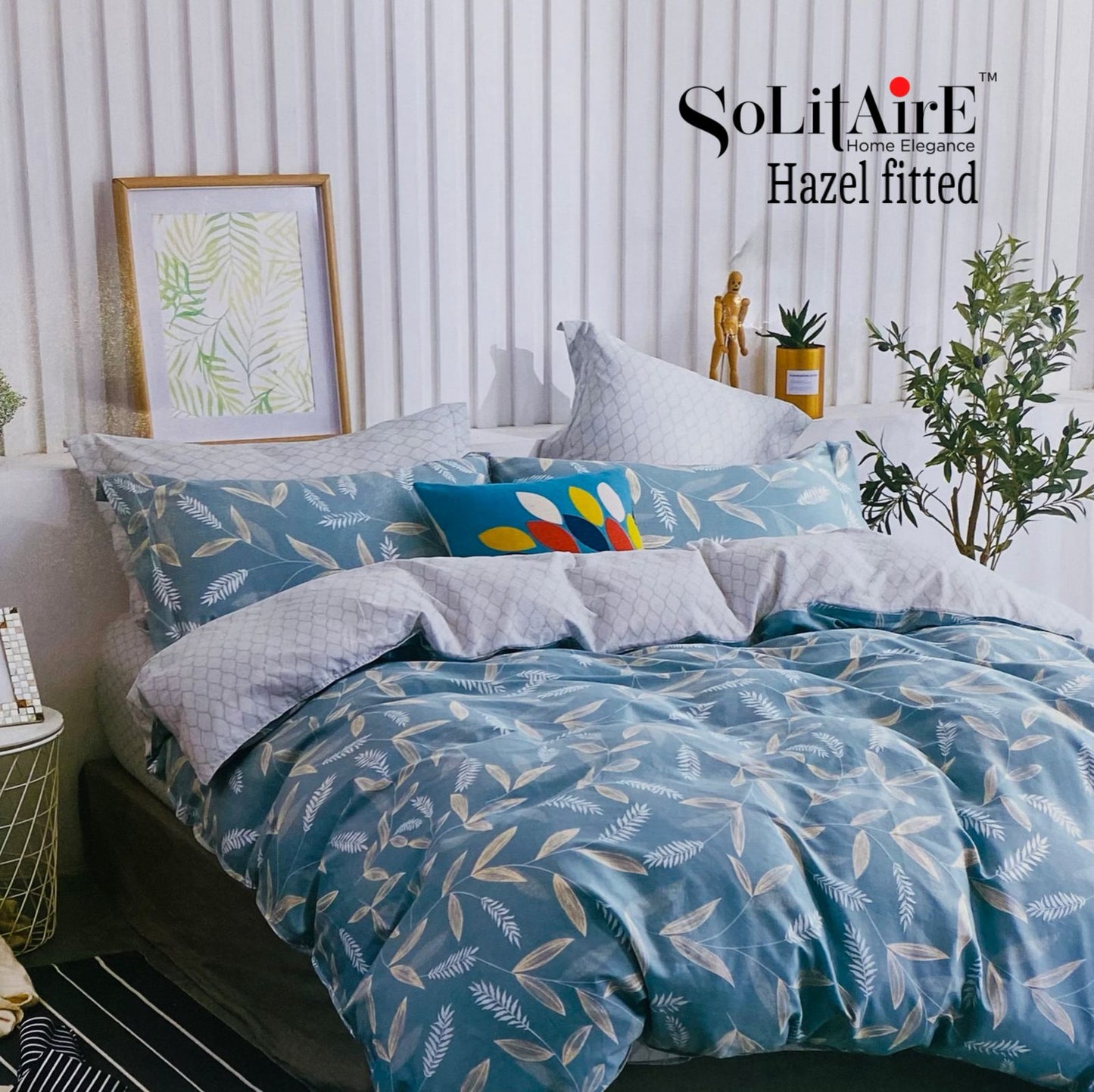 HAZEL FITTED COTTON BEDSHEET (FITTED BEDSHEET) (Fits All Double-Bed Sizes)