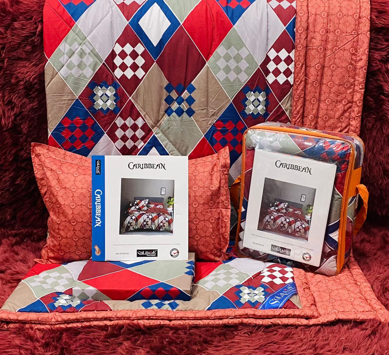 CARRIBEAN AC Set (Comforter + Sheet + Pillow covers)