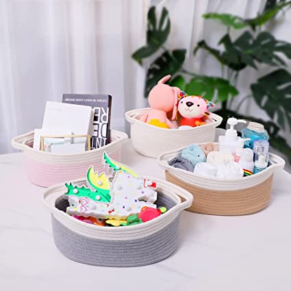 Small Basket - Woven Storage Basket (Yellow)