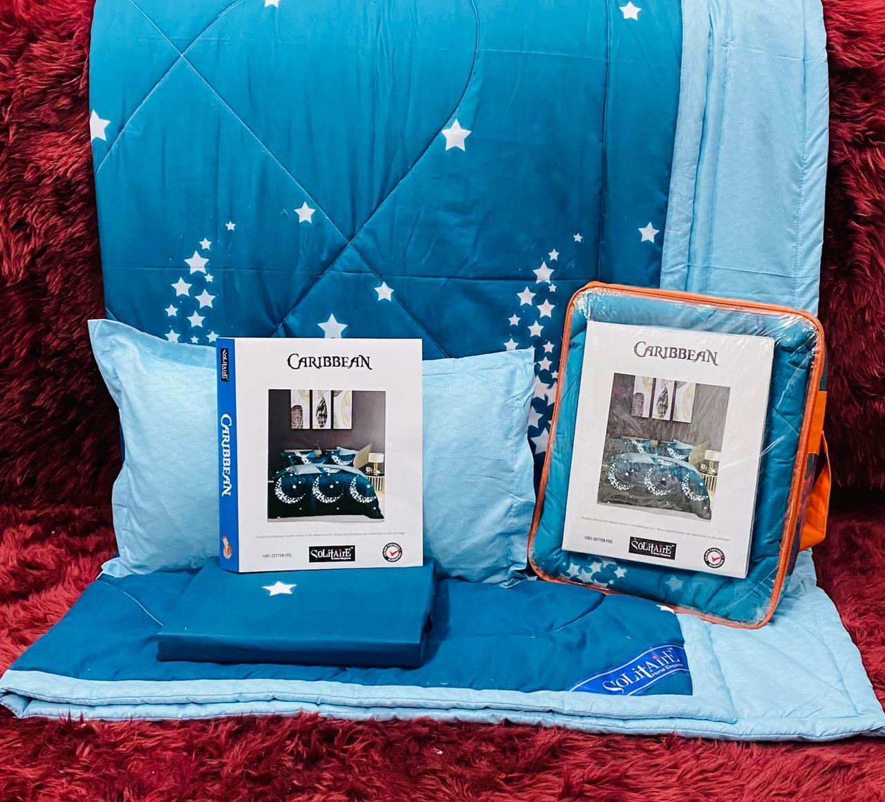 CARRIBEAN AC Set (Comforter + Sheet + Pillow covers)