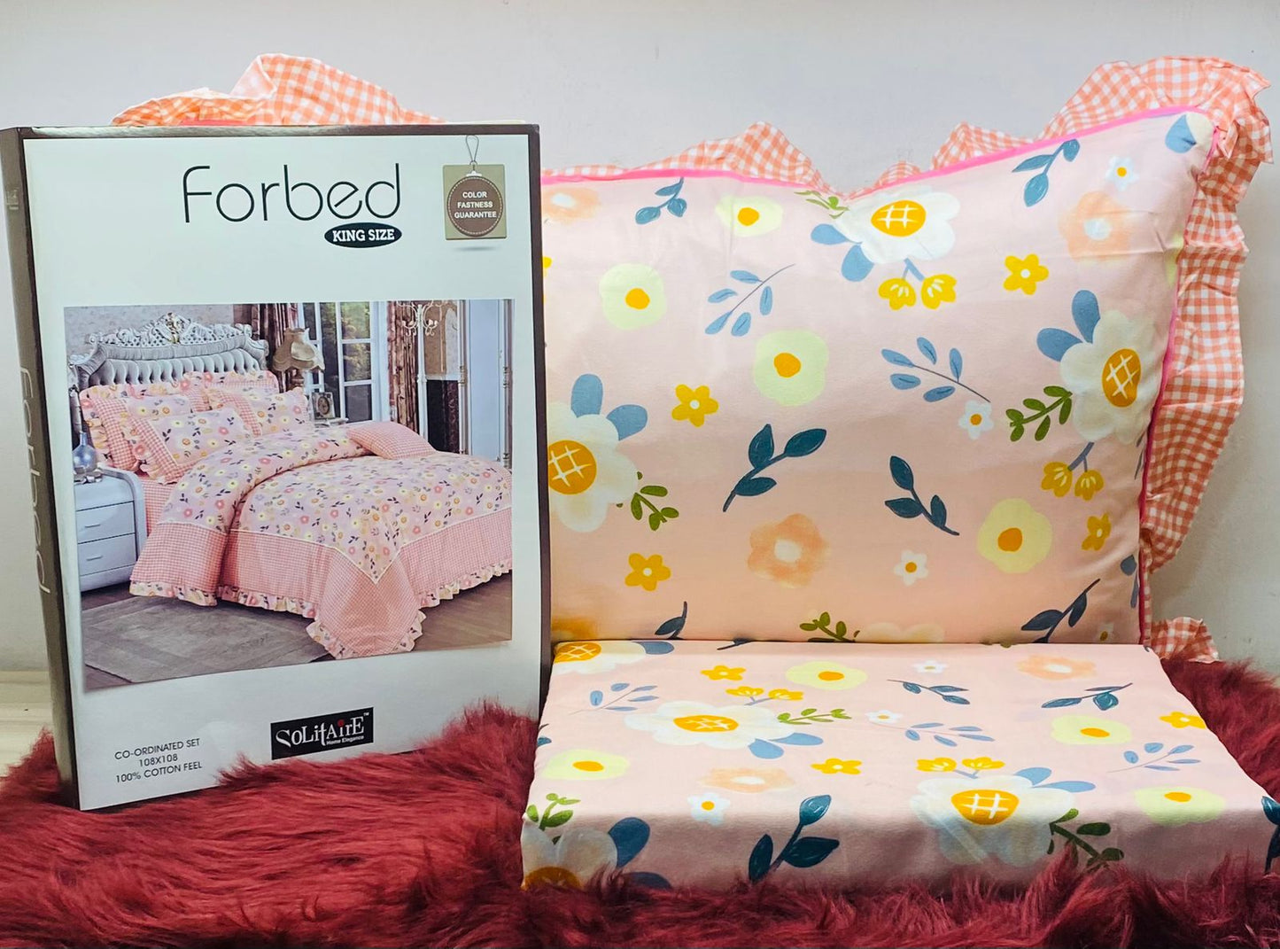 FORBED KING Bedsheet (with Frill Pillows)