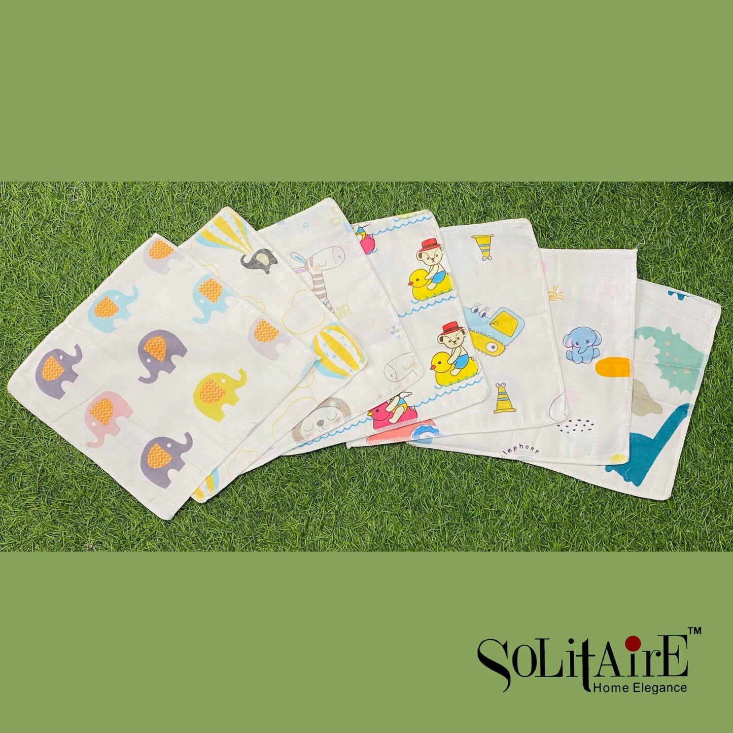 Soft Wash Cloth Reusable Baby Muslin Cotton Napkins (Pack of 12)