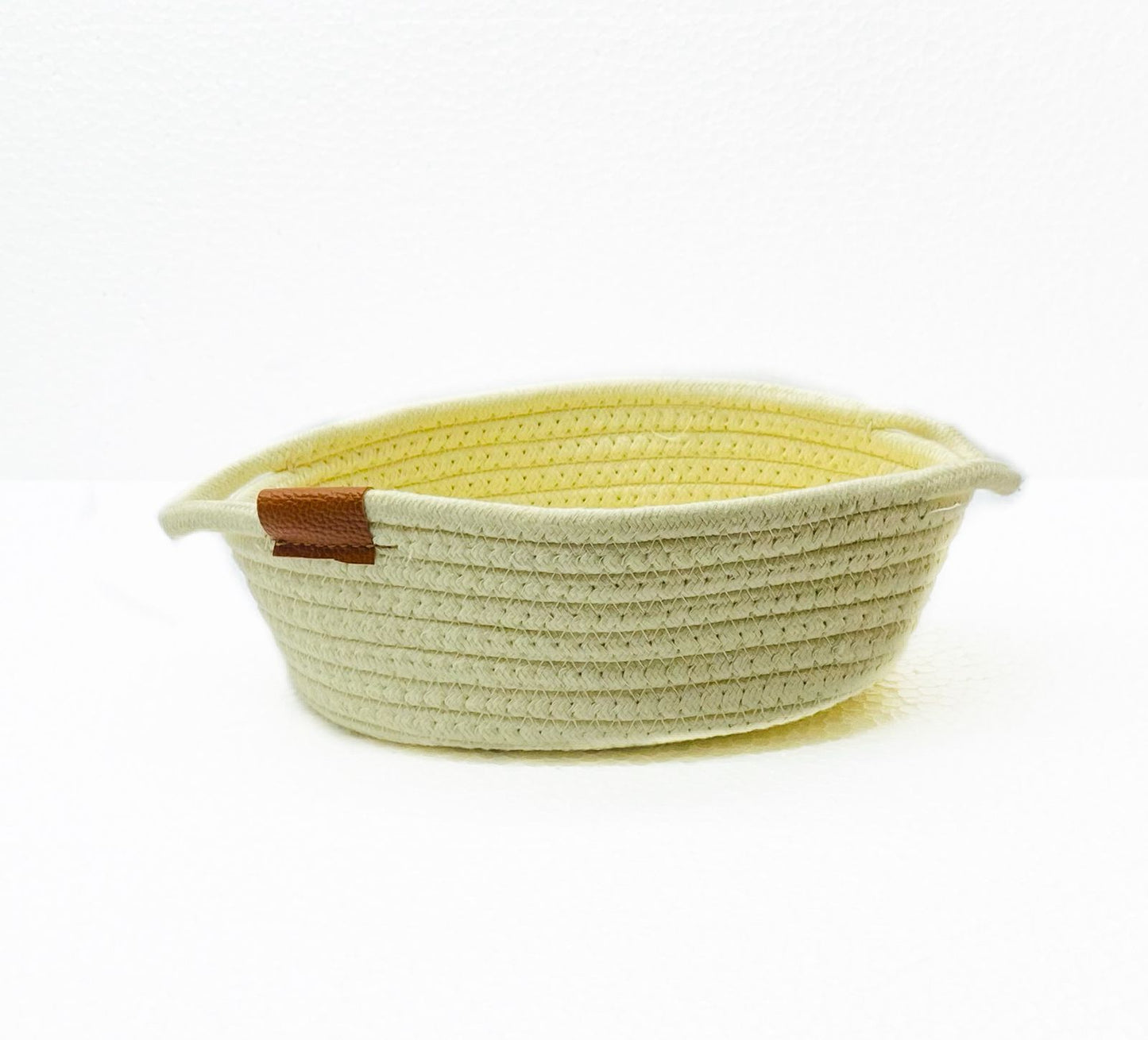 Small Basket - Woven Storage Basket (Yellow)