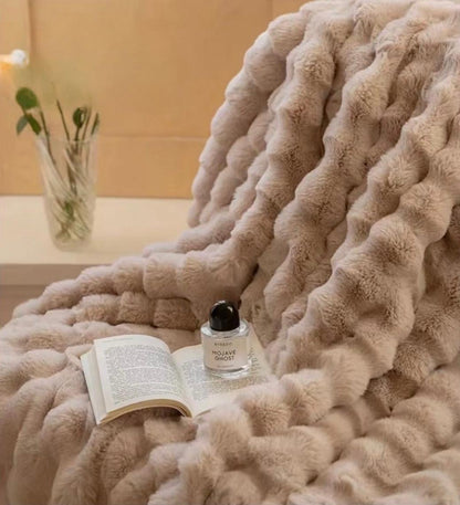 RABBIT FUR WINTER QUILT (CRUELTY-FREE)(SUPER-WARM) (Beige)