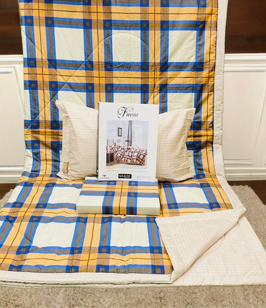 Freesia 100% Cotton 4-Piece A/C Comforter Set – Double/Queen Beds Size