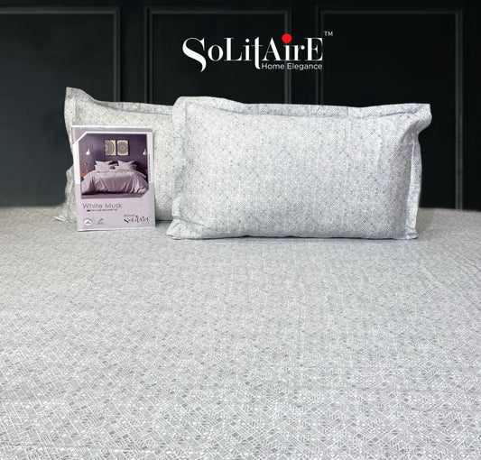 White Musk King Size 300 TC Cotton Bedsheet set