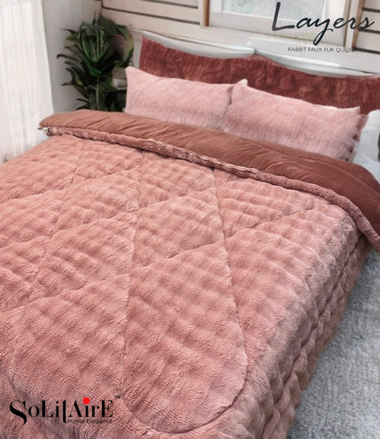 Rabbit-Fur Ultra-Warm Winter Quilt Solid Colour – Skin-Friendly, Eco-Safe Machine-Washable