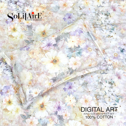 Digital Art 100% Cotton King Size Bedsheet Set