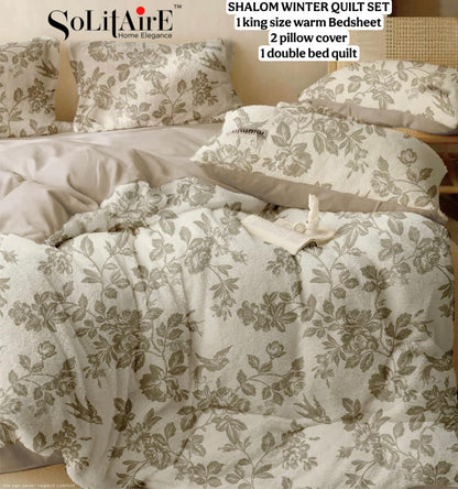 Shalom Warm King Size Bed In A Bag – Ultra Soft Cashmere Winter Quilt Set