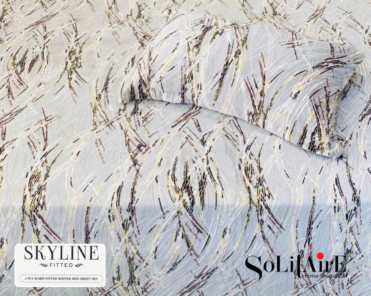 Skyline Fitted King-Size Bed Set Italian Cashmere Feel – Super-Soft, Warm & Skin-Friendly