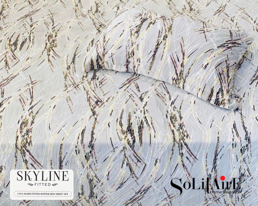 Skyline Fitted King-Size Bed Set Italian Cashmere Feel – Super-Soft, Warm & Skin-Friendly