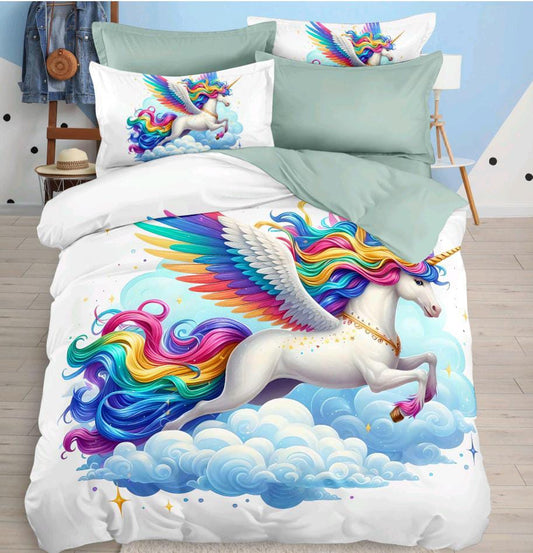 Kids Den Jointless King Size Panel Print Bedsheet Set
