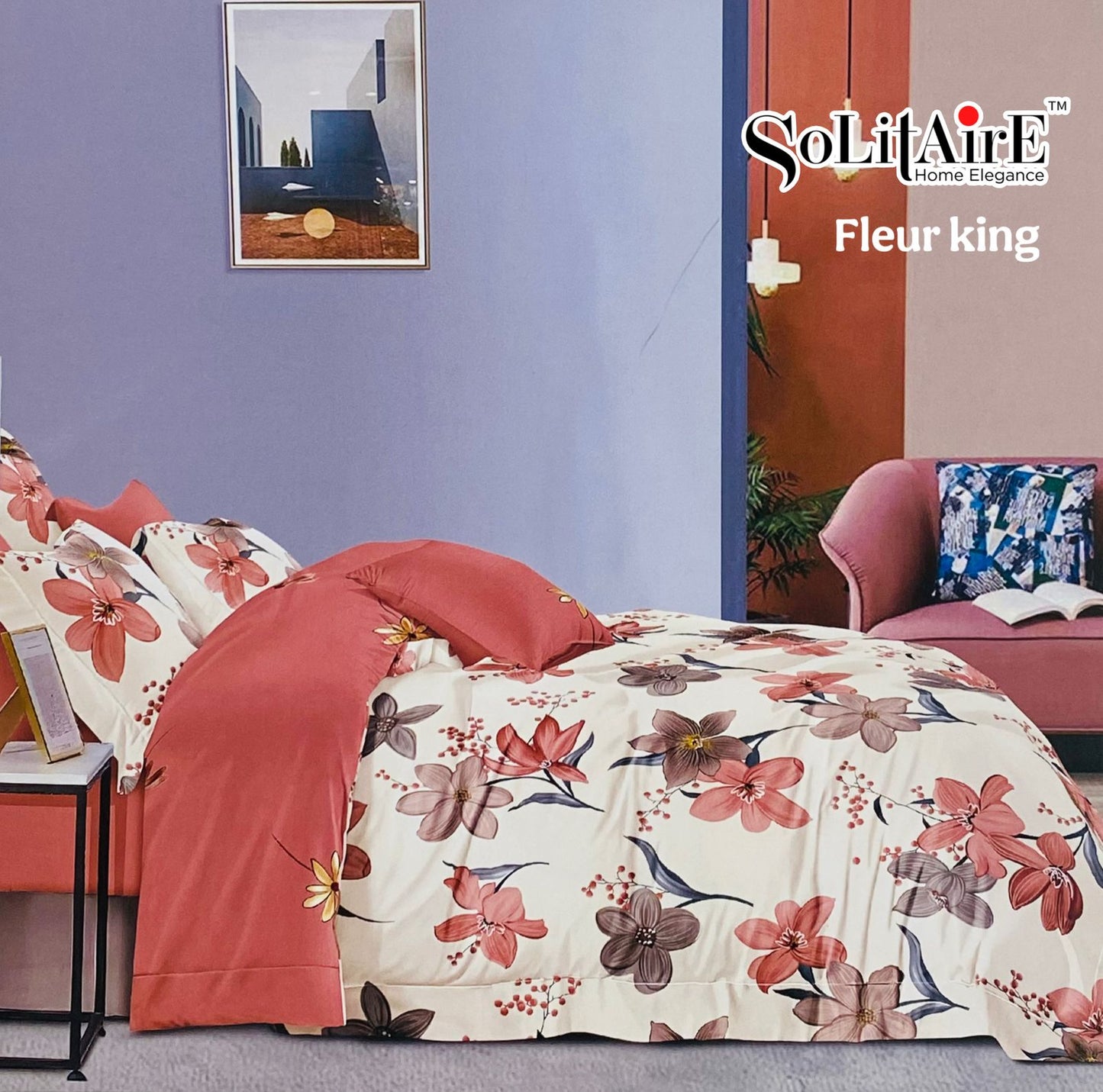 FLEUR KING COTTON BEDSHEET