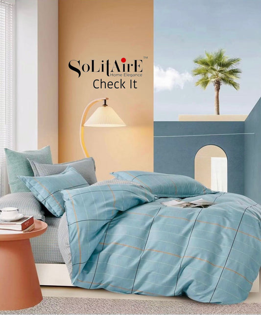 Check It Glazed Cotton Double Bed Sheet