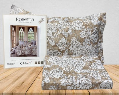 Rosetta Fitted Bedsheet Set With Pillow Covers