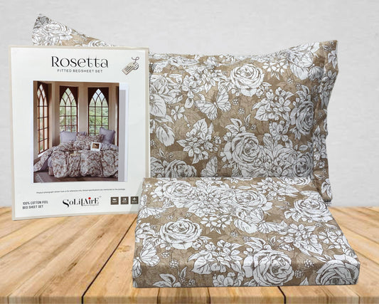 Rosetta Fitted Bedsheet Set With Pillow Covers
