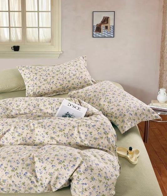 FLOWER BED KING SIZE BEDSHEET SET