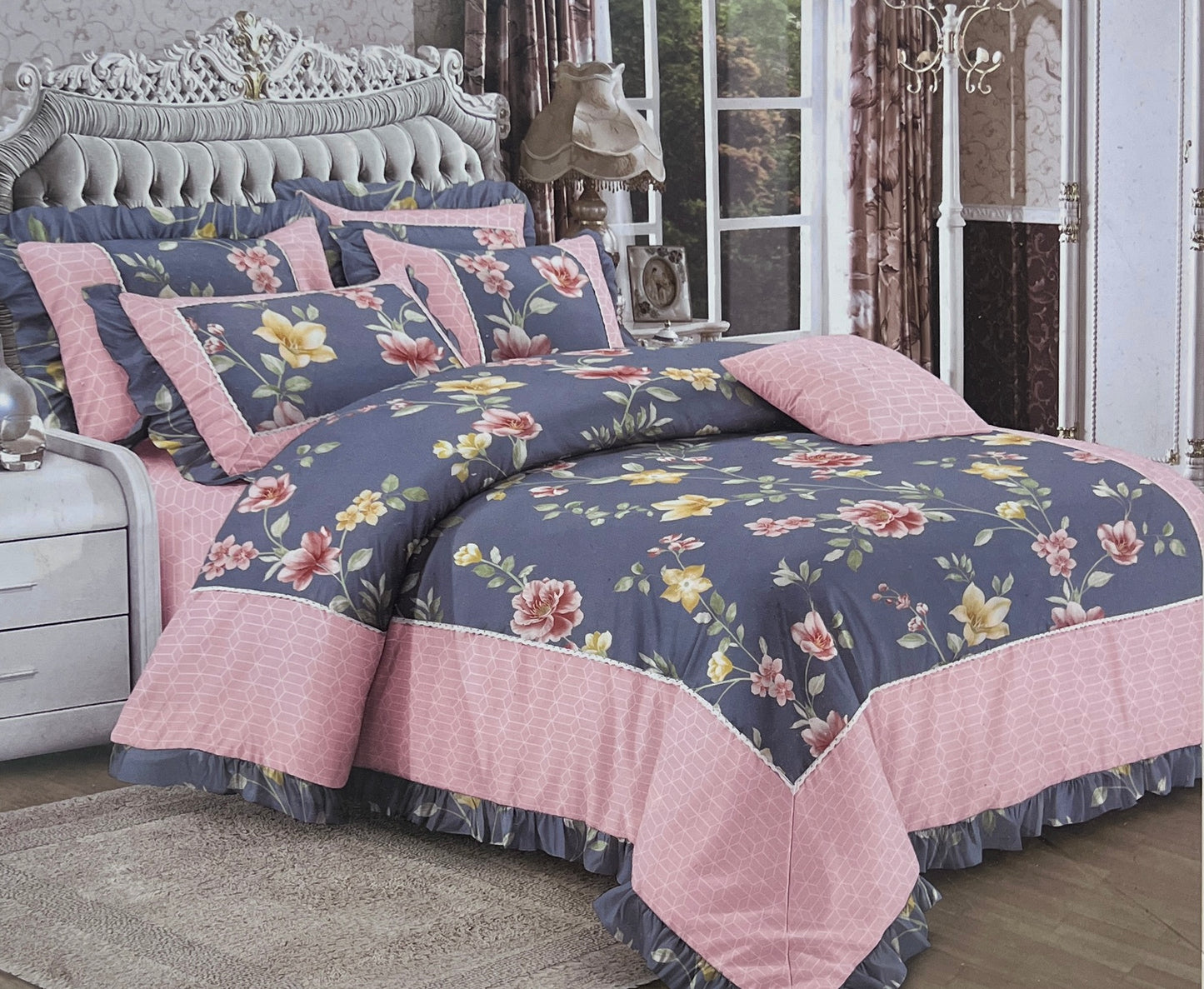 FORBED KING Bedsheet (with Frill Pillows)