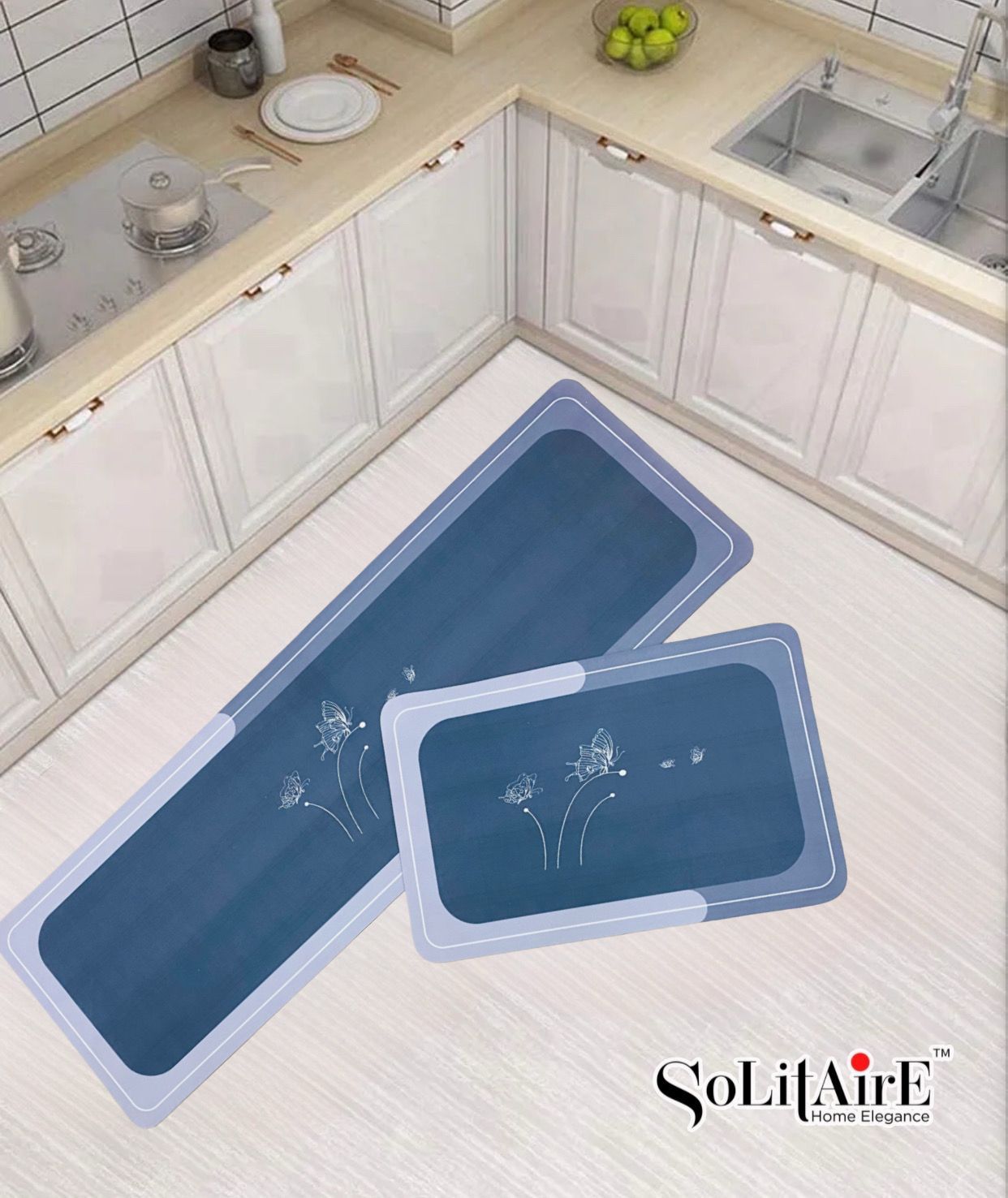 Premium Anti-Slip Waterproof Kitchen Floor Mat Set