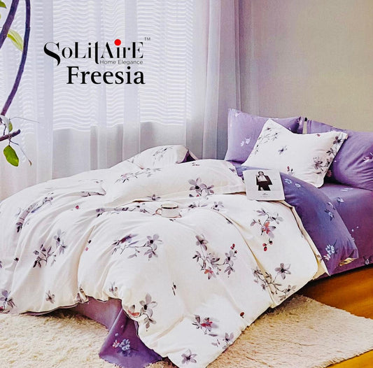 🌸 FREESIA 100% Cotton Queen Size Bedsheet Set