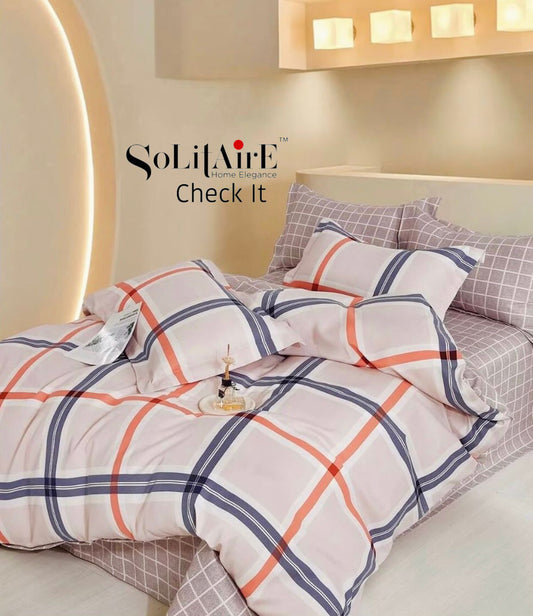 Check It Glazed Cotton Double Bed Sheet