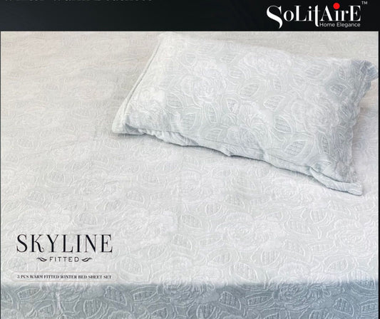 Skyline Fitted King-Size Bed Set Italian Cashmere Feel – Super-Soft, Warm & Skin-Friendly