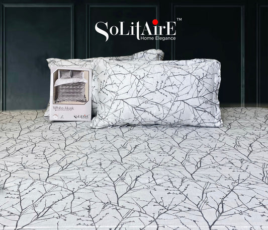 White Musk King Size 300 TC Cotton Bedsheet set